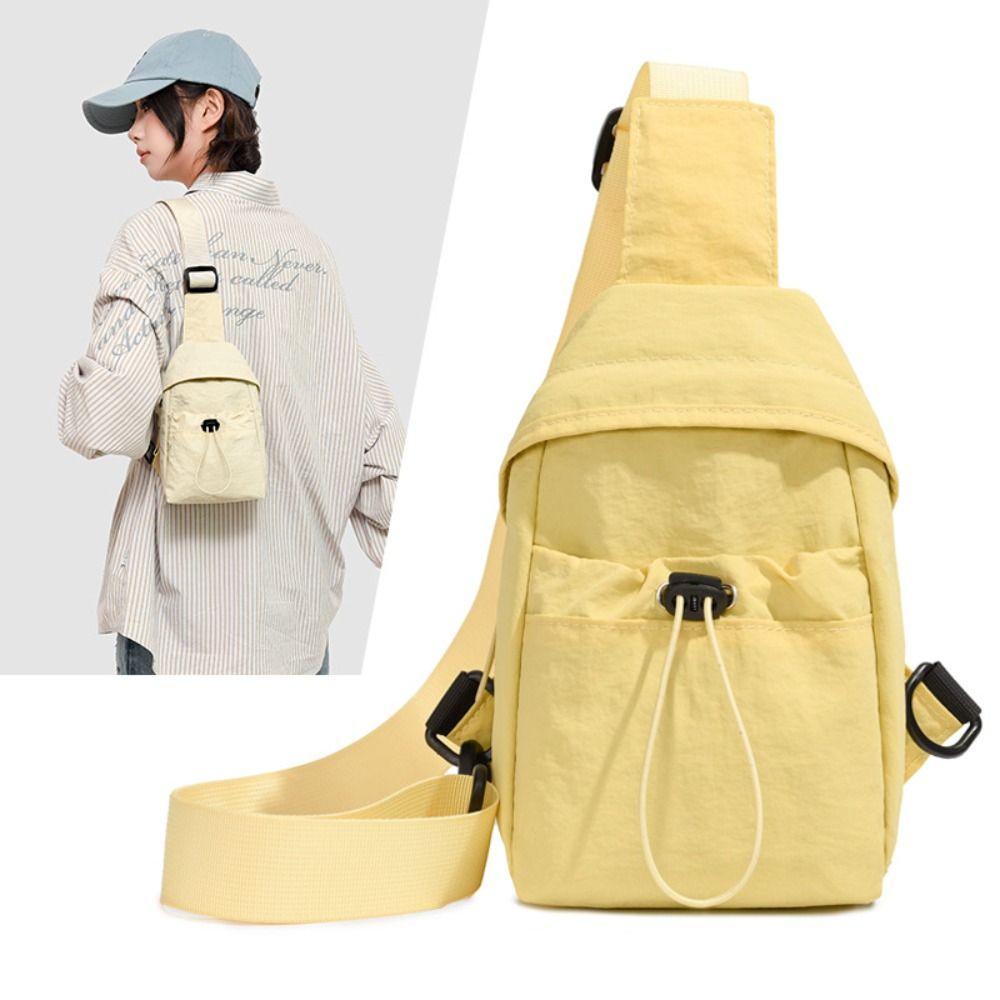 Nylon Mobile Phone Bag Drawstring Shoulder Bag Fashion Women's Breast Bag  Female Lady Girl