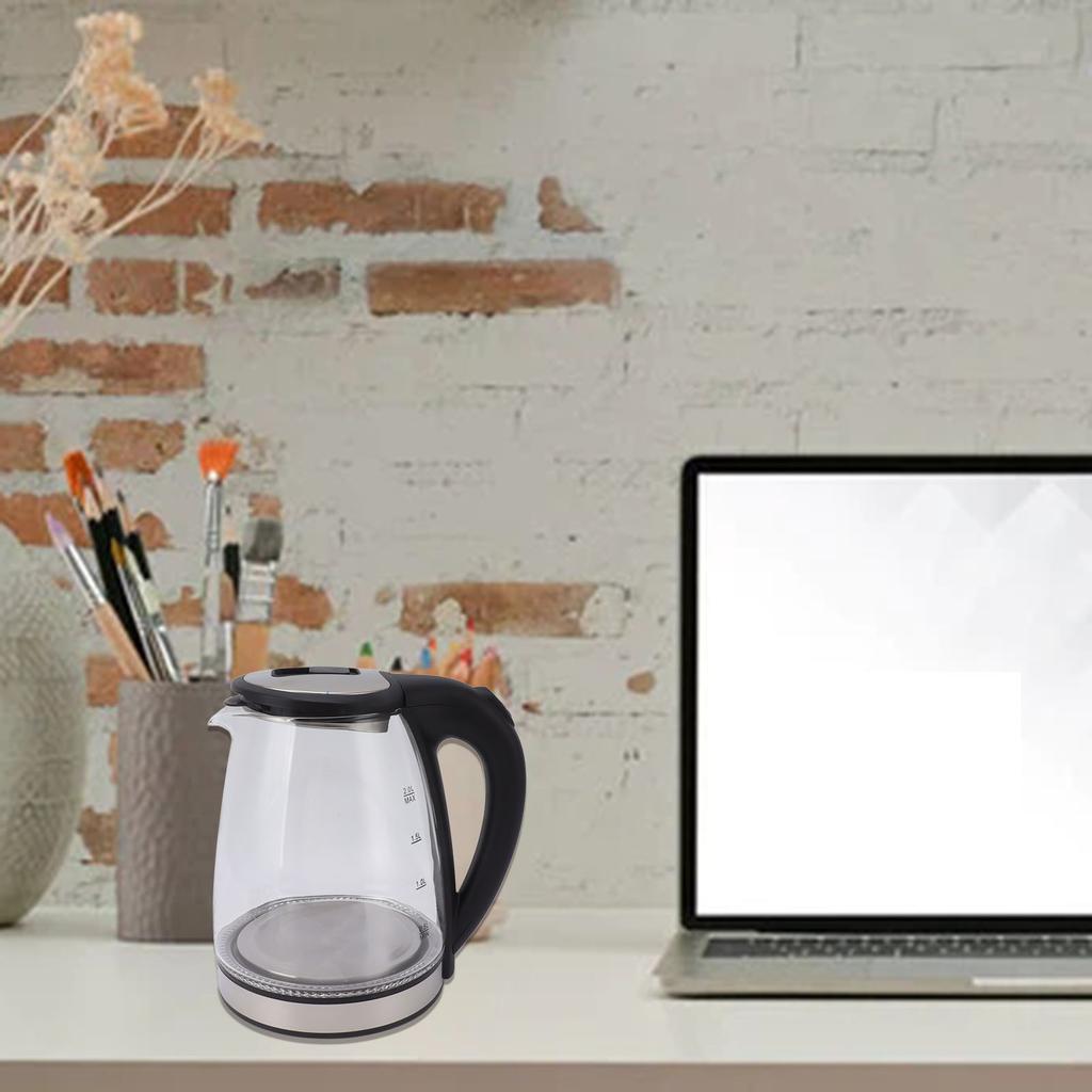 Ceainic electric 2L 2000W Ceainic electric Fierbător de apă fierbinte Vas de cafea din sticlă cu oțel inoxidabil 220V Ceainic electric