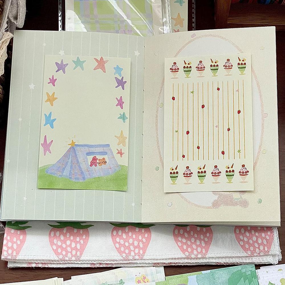 20 Sheets Cute and Colorful Notes, A7 Interior Pages Without Perforations, Student Handbook Decoration Notes, Memo Notebook