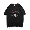 Flower gray American ins trendy brand butterfly short-sleeved T-shirt women's summer new pure cotton design sense niche fat MM top
