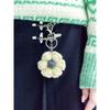 Slowslowly No.190 / Daisy 100% Organic Wool Key Ring _ Mustad (Flower Crochet Key Ring)