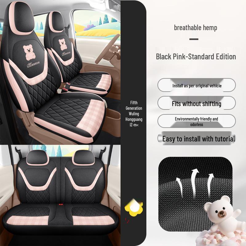 Breathable Cotton-Linen Car Seat Covers for 2026 Hongguang Mini (4-Door)