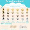 2160Pcs Spacer Beads Set Assorted Spacer Bracelet Beads Glossy Jewelry Making Beads 4 Colors Jewelry Beads Bracelet Beads Kit
