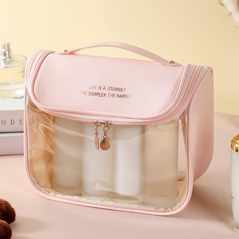 Large Capacity Cosmetic Bags Portable Clear Wash Bag Makeup Bags Travel Toiletry Organizer Storage Pouch for Women Girls