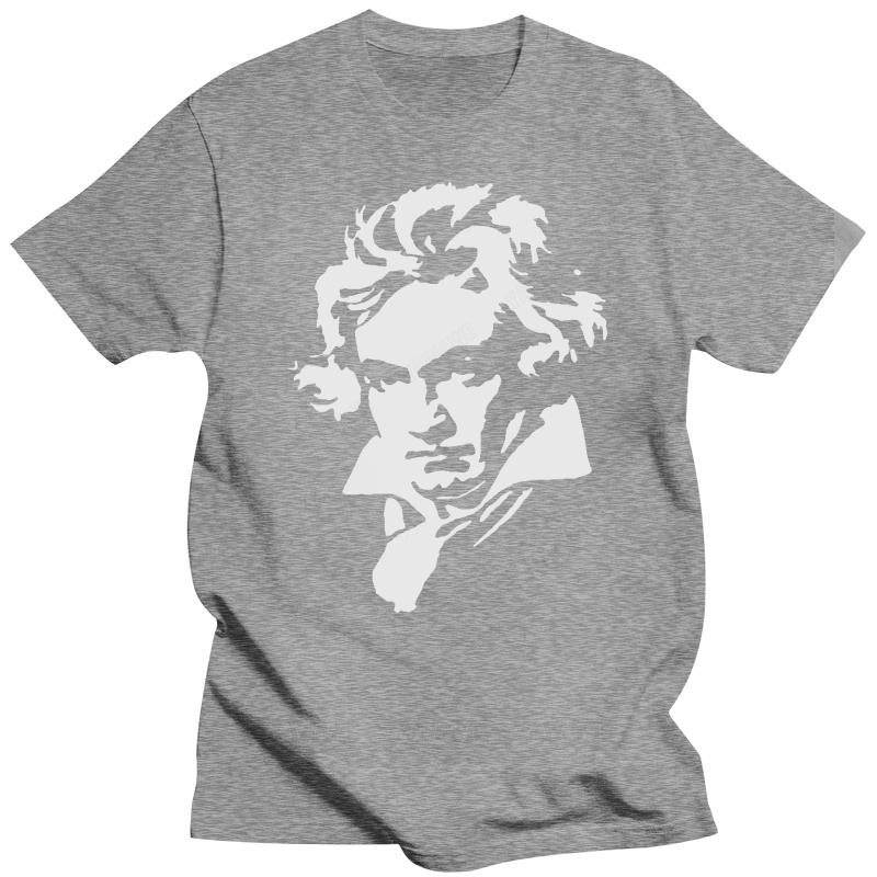 Neu eingetroffenes schwarzes Kurzarm-Marken-Baumwoll-Top BEETHOVEN T-SHIRT - Ludwig van Beethoven - Komponist klassischer Musik - Herren-Tees