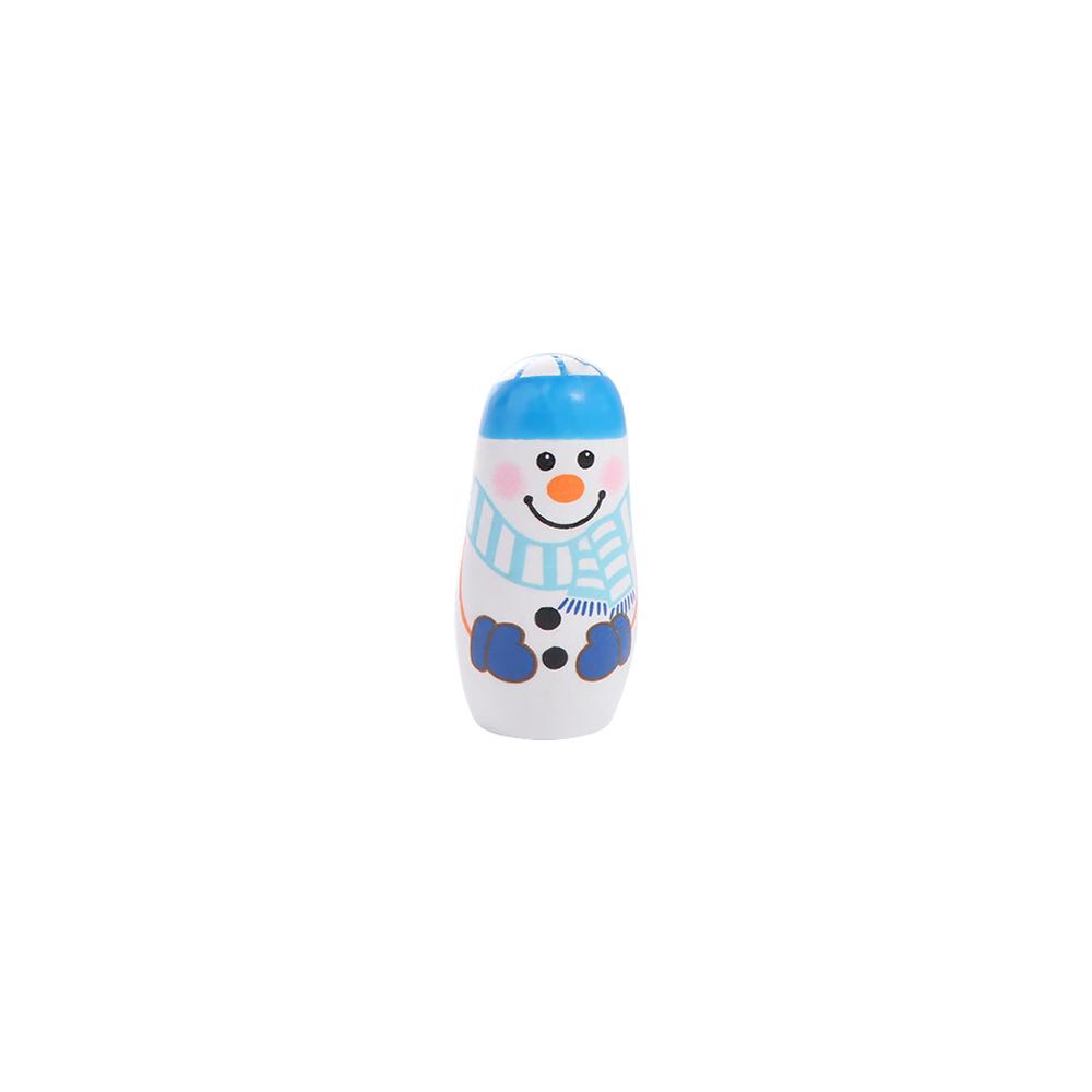 Smooth Snowman Russian Doll Wood Christmas Nesting Dolls Cute Wooden Stacking Dolls Xmas