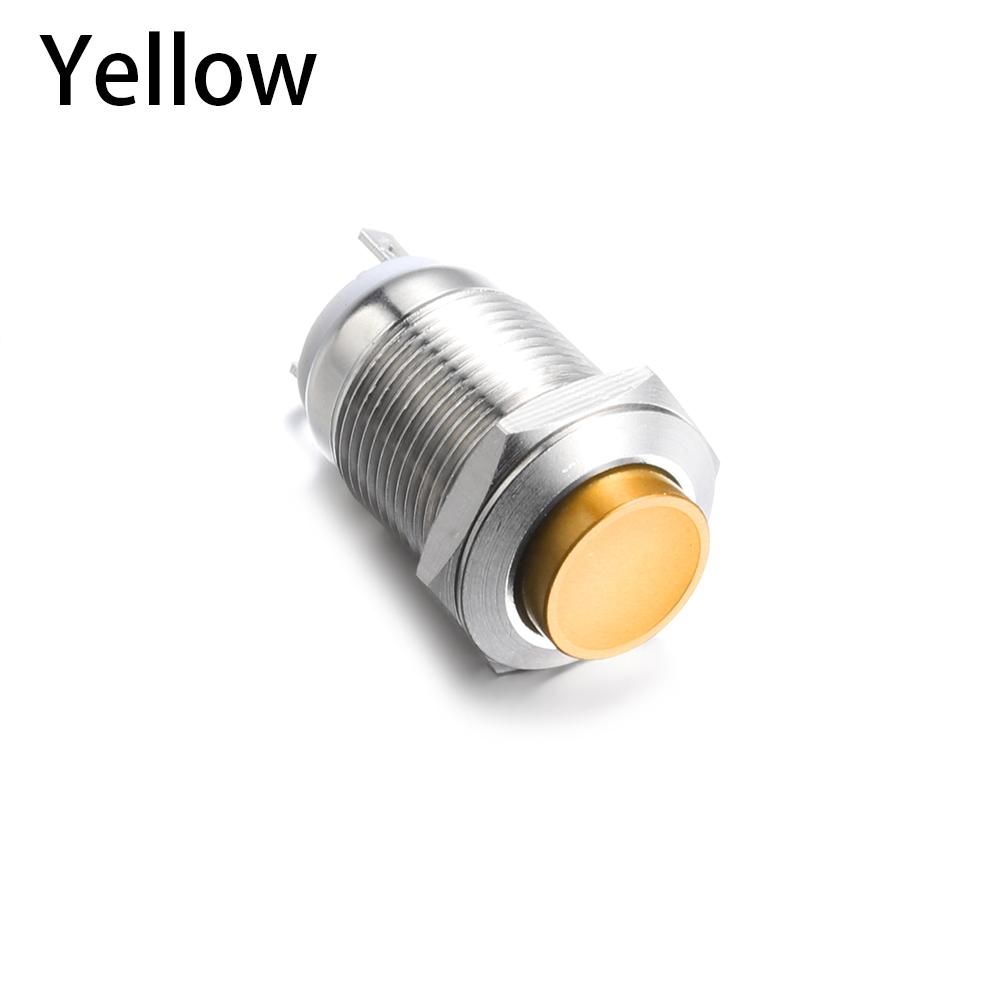 Druckschalter Mehrfarbig 250V Wasserdicht Metall 12mm Druckschalter Momentan
