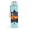 1PC Burning Autumn Maple Leaf 750ml Color Plastic Sports Water Bottle Leakproof Flip Straw Lid Suitable for Sports Office Home Use