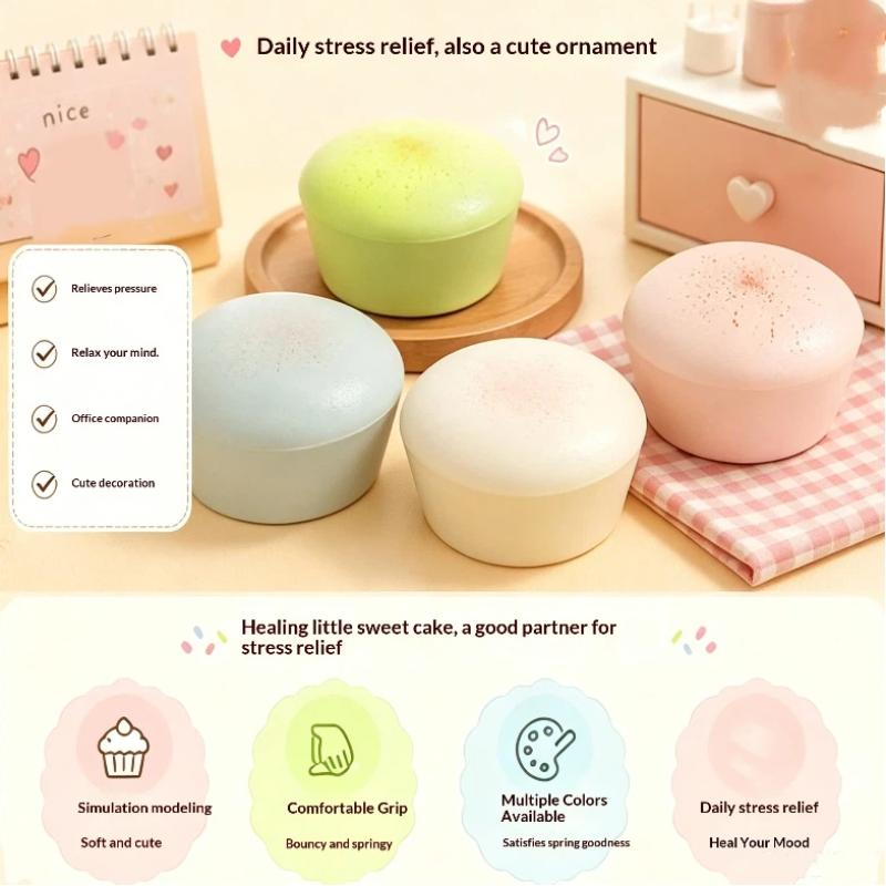 Realistic Bread Yogurt Cake Slow Rising Toy 1Pcs Soft Squeeze Stress Relief Fidget Sensory Toy for Daily Play Relaxation