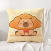 Cute Cartoon Capybara Cushion Cover Natural Linen Pillow Cover DoubleSided Print Cushion Case for Sofa Home Decor Gift