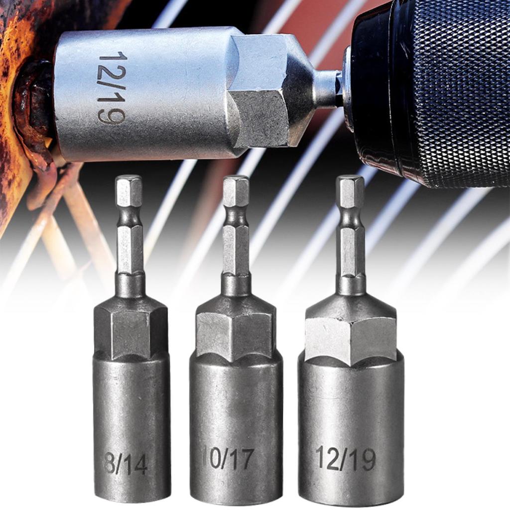 Hexagon Drill Bit Socket Set Hex Head Socket Set For Drill 3 Pieces High-Strength Repairing Power Hand Tool Replacement Parts