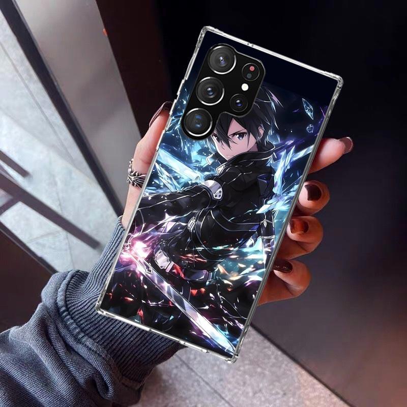 Sword Art Online Kirito Phone Case For Samsung Galaxy S26 S25 Edge S24 S23 Ultra S22 Plus S21 S20 FE Soft TPU Back Cover Funda G