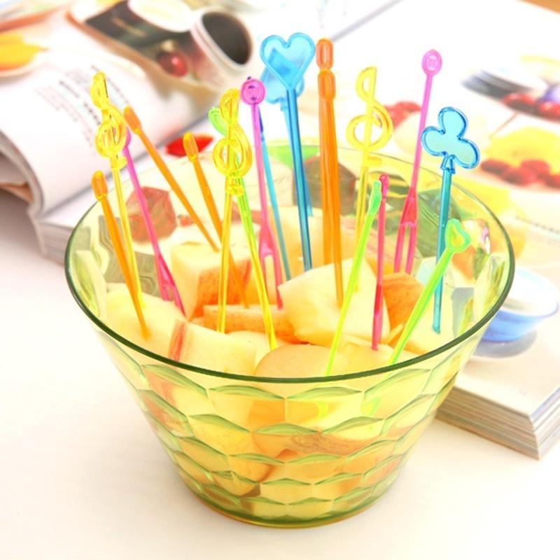 50 Stück Bunte Bento Lebensmittel Gebäck Obst Picks Gabeln Lunchbox Zubehör Deko Werkzeug Zufällige Farbe