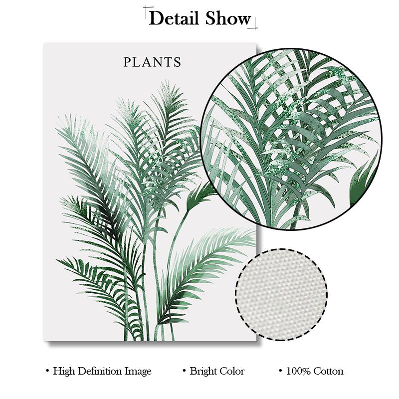 Nordic Grüne Pflanzen Wand Kunst Bilder Dekorative Leinwand Malerei Drucke Blätter Poster für Innen Wohnzimmer Wohnkultur