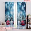 2pcs,2D Plane Printing Curtain Popular Christmas Baubles Snowflakes Pinecones Versatile 100% Polyester (without Rod) Decorations