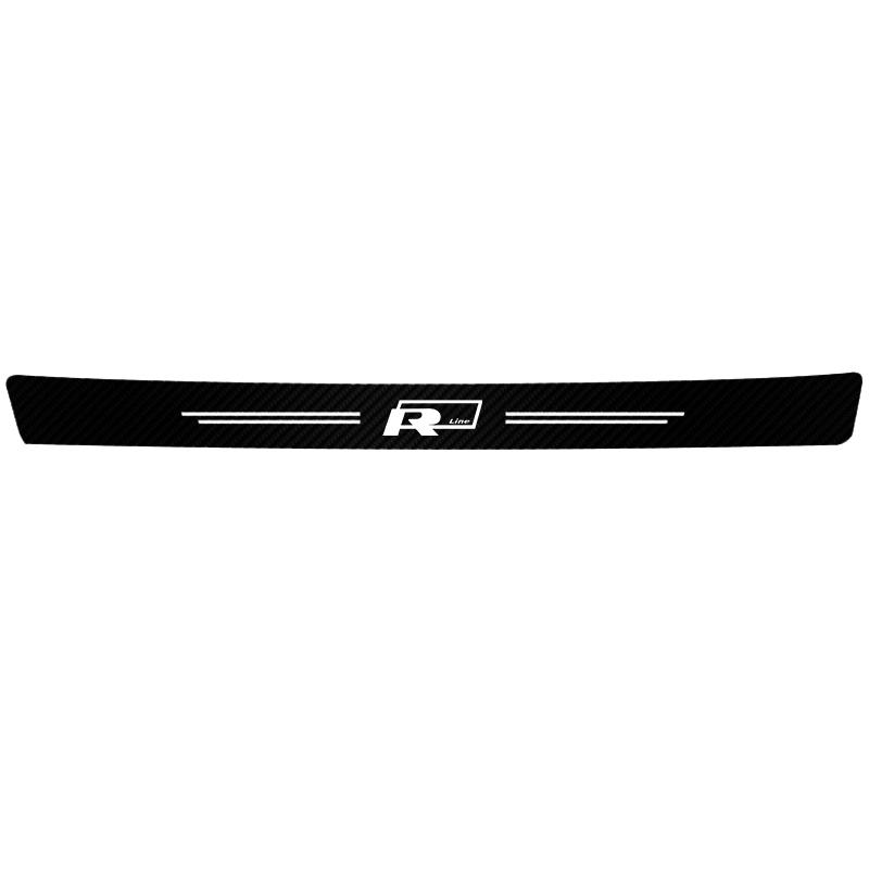 1/4/5Pcs Car Door Sill Scuff Plate Decor Carbon Fiber Stickers For Volkswagen Rline Tiguan Passat Golf Polo Touareg Atlas Caddy