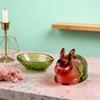 Glass Rabbits Candy Dish With Lid, Candy Bowl With Lid, Funny Candy Jars, Muti-Color Tabletop Dessert Plate Snacks Bowl Egg Tray