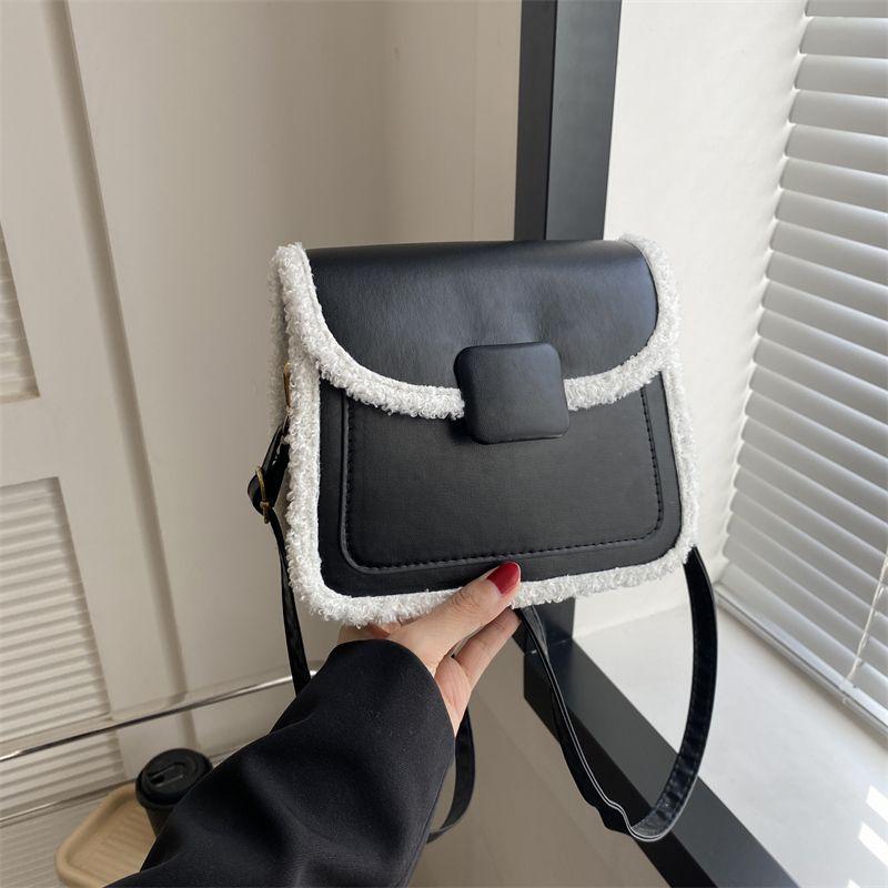 Bag Women's 2025 New Retro Lamb Wool Small Square Bag Niche Versatile Ins Shoulder Bag Crossbody Bag Commuter Bag