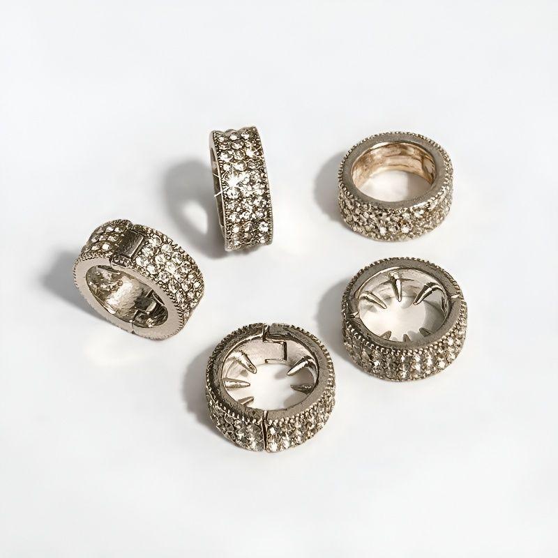 6 Pezzi Fermagli Rotondi Mini da Donna con Strass Lucidi Cristallo Metallo Morsetto per Capelli