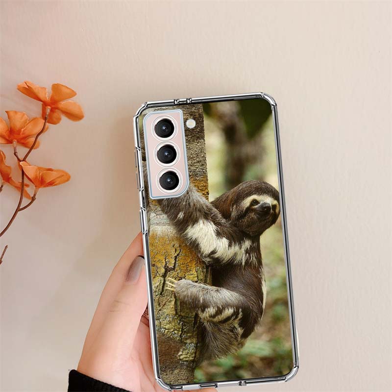 

Cute Sloth Clear Phone Cases for Samsung S26 Ultra Galaxy S25 Edge S24 S23 FE S21 Plus S20 S22 S10 Cover Patterned Compatible wi Samsung S25