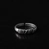 Adjustable Open Ring Men Women Vintage Twisted Thorn Design Plated Copper Retro Geometric Jewelry