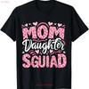 Mom Daughter Squad Black T Shirt Vintage Unisex Graphic Breathable Stylish Fashion Comfortable Slightly