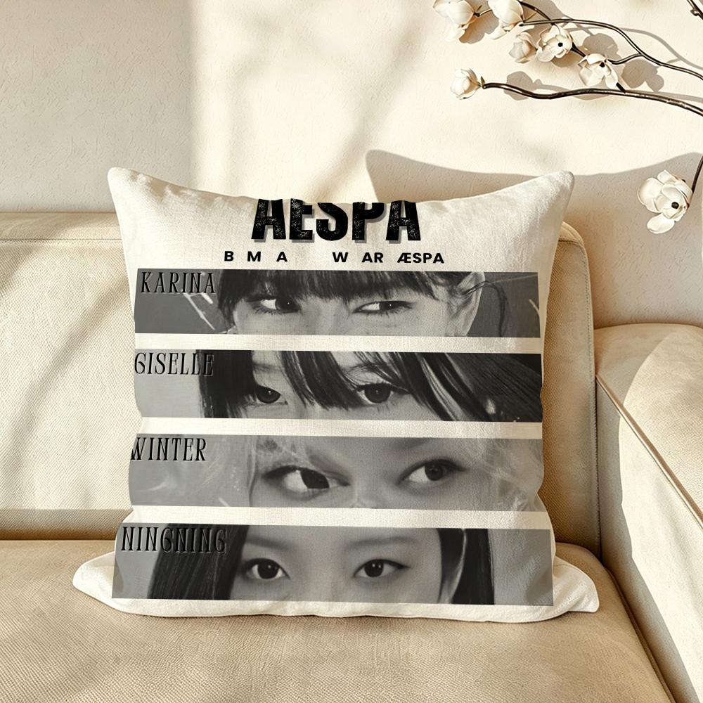 Kpop group aaespaas Cushion Cover Pillow Case Antidustmite Pillowcase Silky Short Plush Sofa Cushion Cover hot