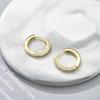 Classic Round Hoop Earrings For Women AAAA Zirconia Gold Color Elegant Wedding Huggie Ear Buckle Fashion Daily Jewelry Earrings