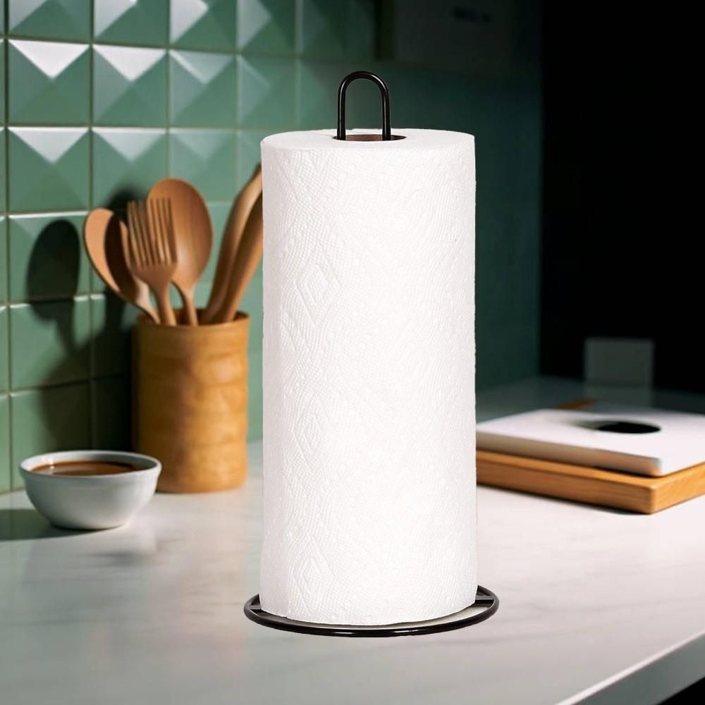 Easy-Tear Paper Towel Holder Heavy-Duty Napkin Paper Holder Roll Organizer  Desktop