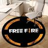 1pc Free Fire Logo Design Round Carpet, Made of Polyester,Perfect for Decorating Office Chairs, Living Rooms,Vibrant Decorative Rug