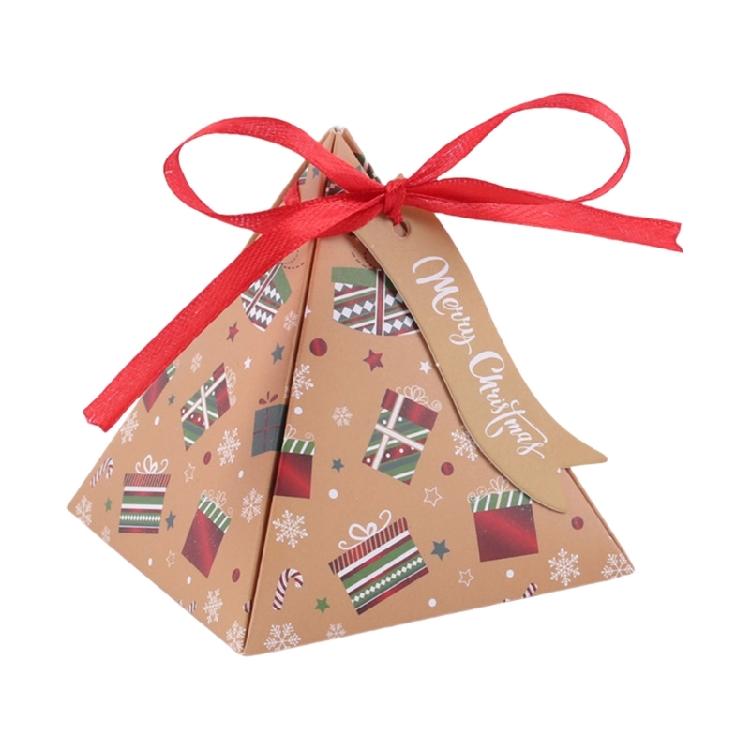 50Pieces Holiday Seasonal Triangles Gift Boxes Stylish Christmas Candy Triangles Boxes with Santa Designs for Gifting верблюд