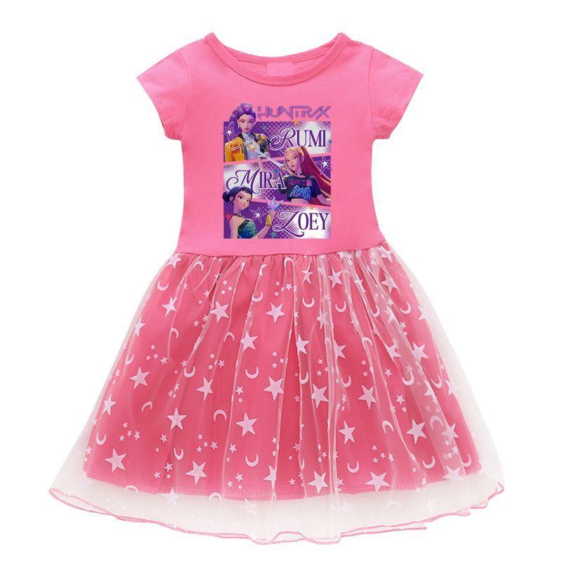 

Children s Casual Kpop Witch Hunt Dress Summer Girl Princess Dress 150 рожевий червоний колір