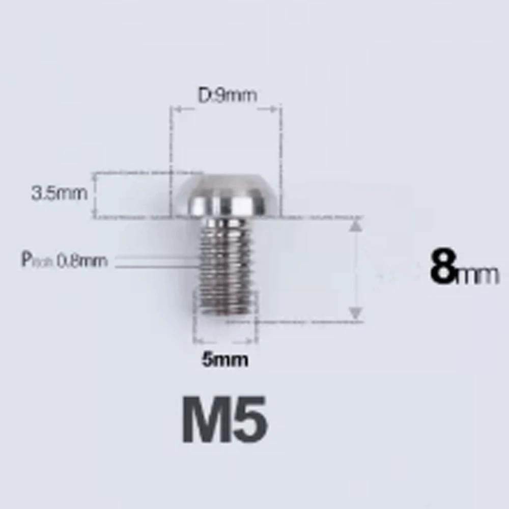 1 PC Multiple Color M5 P0.8mm X 8 9 10 12 14 16 20 25mm GR5 Titanium Alloy Screw T25 Torx Head For Bicycle Disc Brake