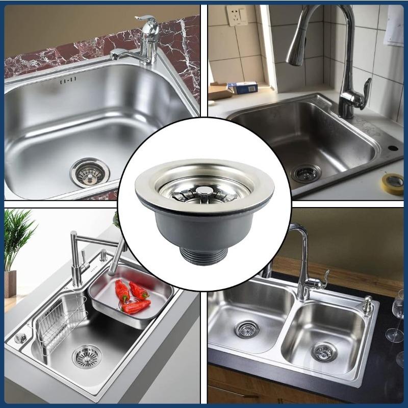 1PCS Kitchen Sink Drain Strainer Assembly Steel Kitchen Stopper Anti-Clogging Sink Accessories for Home, Kitchen, Balcony Sink