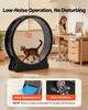 Cat Exercise Wheel, 132cm Wooden Cat Running Wheel for Indoor Kitten up to 12.7kg, Cats Treadmill with Carpeted Runway & Locking Mechanism, Quiet Cat