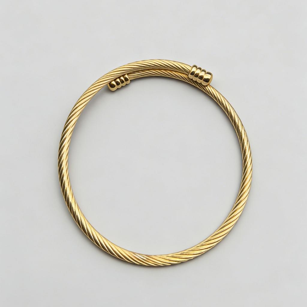 Minimalistisches Single-Loop-Armband aus Edelstahl, goldbeschichtet, Mode-Schmuckzubehör für Damen