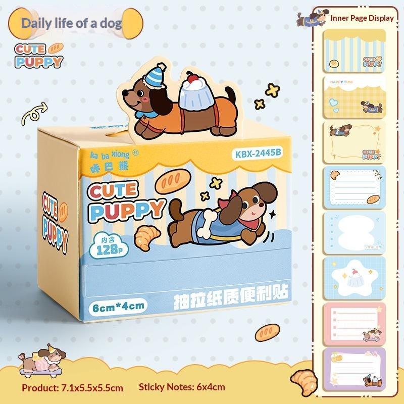 1Box High Quality Puppy/Kitten Sticky Notes Pull-Out Full Adhesive Marking Notepad Memo Stickers Students