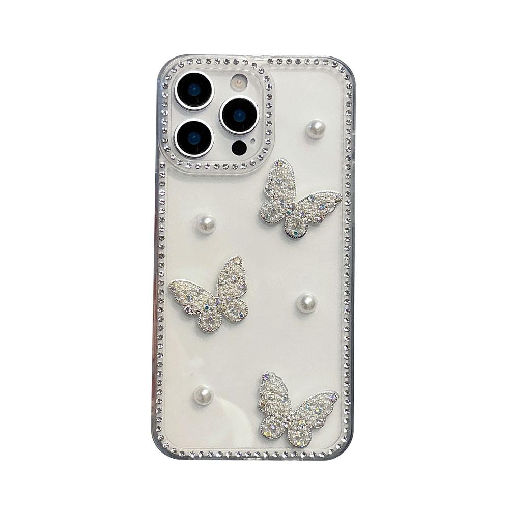INS Korea Glitter 3D Pearl Butterfly Diamond Phone Case For Honor Magic 7 6 5 Lite Honor 300 400 Pro 400 Lite X40 X50 X60 Pro