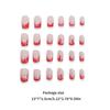 Christmas Press on Nails Medium Square False Nails Snowflake Designs Acrylic Artificial Stick on Nails for Women