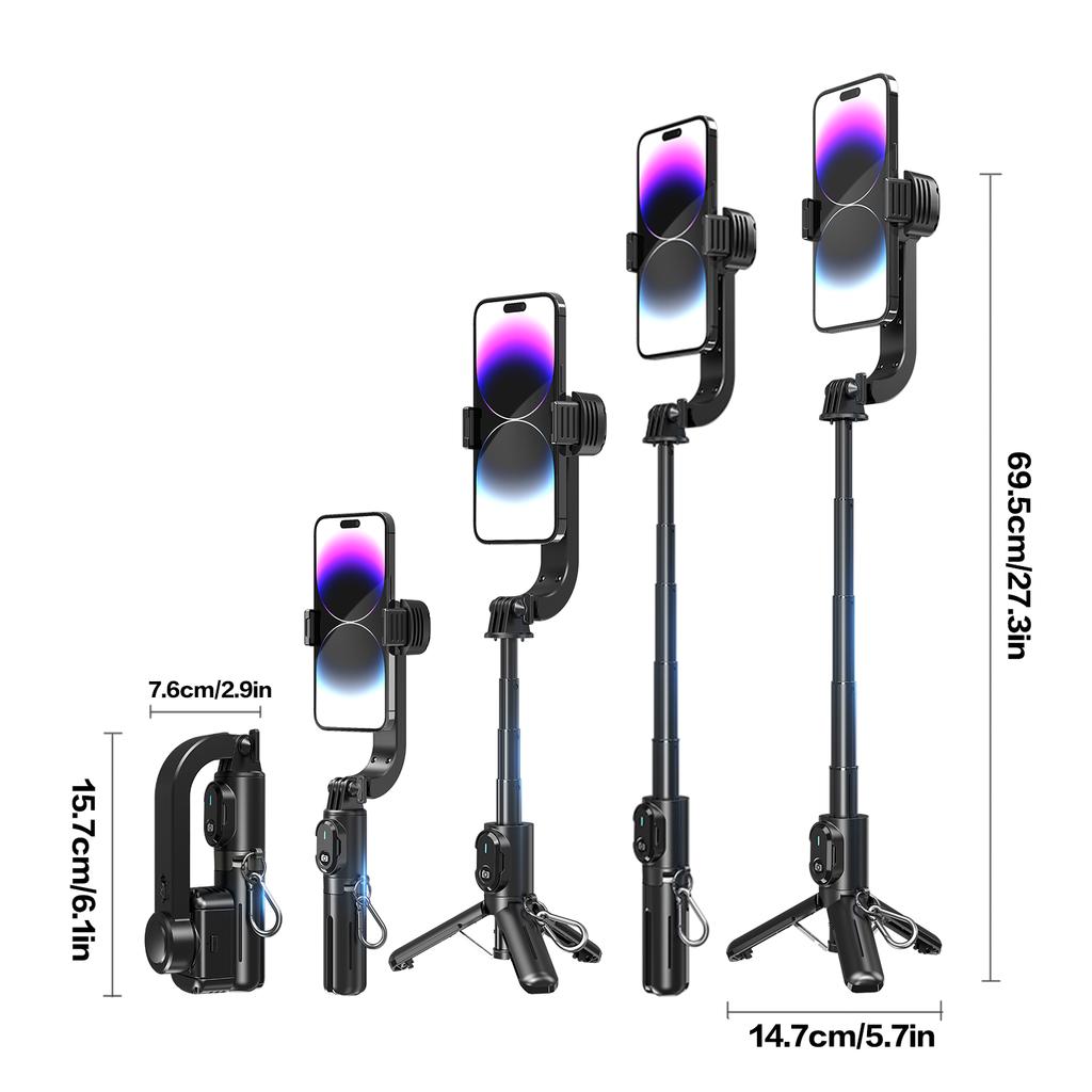 Mini 1-Axis Gimbal Selfie Stick Tripod Stabilizer 158-695mm AI Auto Balance Gimbal for Smartphones Vlog ABS Aluminum