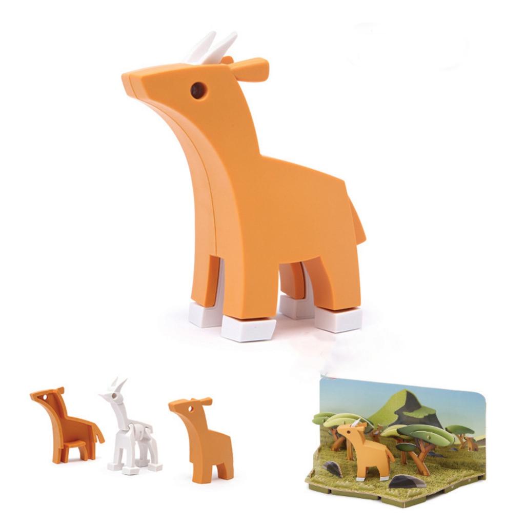 Grassland Series Children's Educational, Brain-stimulating, Hands-, Magnetic Assembly Building Block Toy Model