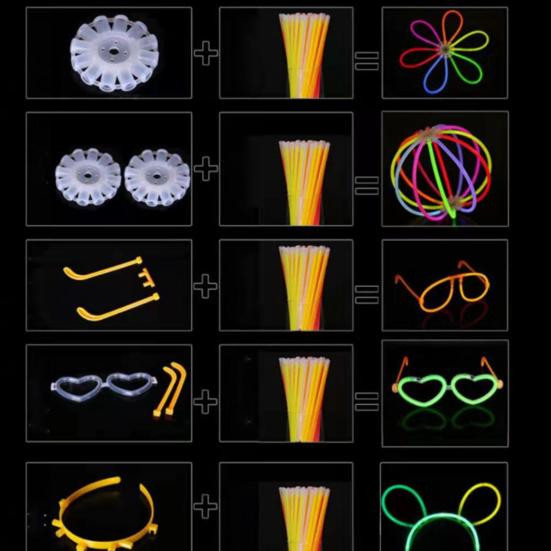 1 Set Glow Decorative Stick Kit Transformable Wearable Exciting Accessories for Glowing Nighttime Fun Stick Toys