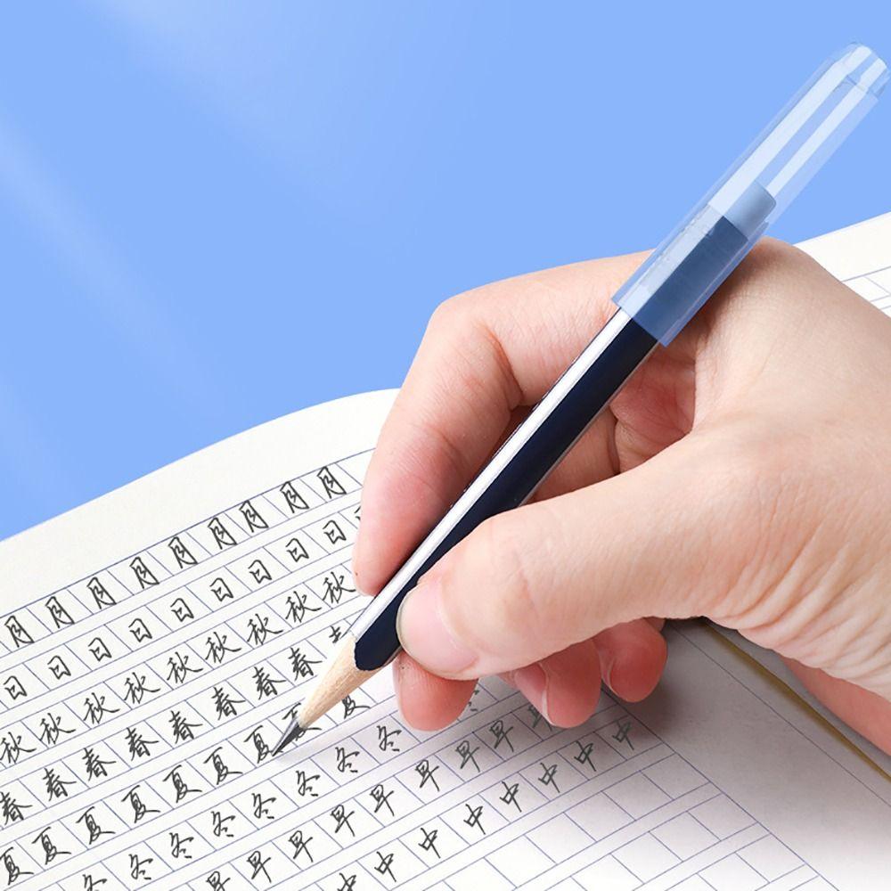 35PCS/Box Solid Color Pencil Cap Transparent Pen Tip Protector Cute Pencil Protective Case Students