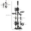 Cat Tree, Floor-to-Ceiling, 240-260 cm, Adjustable Height, Platforms, Caves, Grey