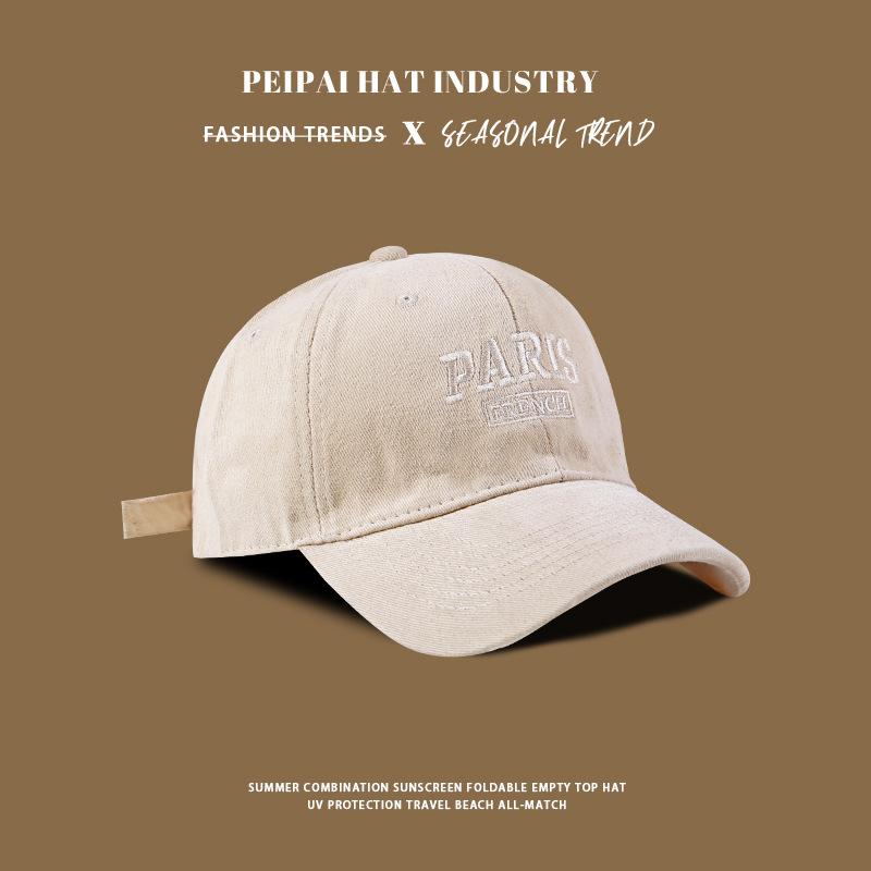 

Spring and summer cotton soft top sunscreen hat female student couple showing face small sun hat outdoor cap male M（56-58cm）