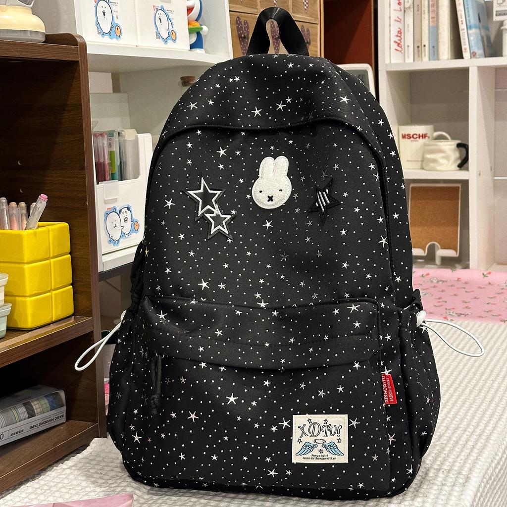 Schoolbag Korean Ins Wind Star Backpack Large Capacity Junior High School Girls High School Elementary School Bag Leisure Travel Backpack