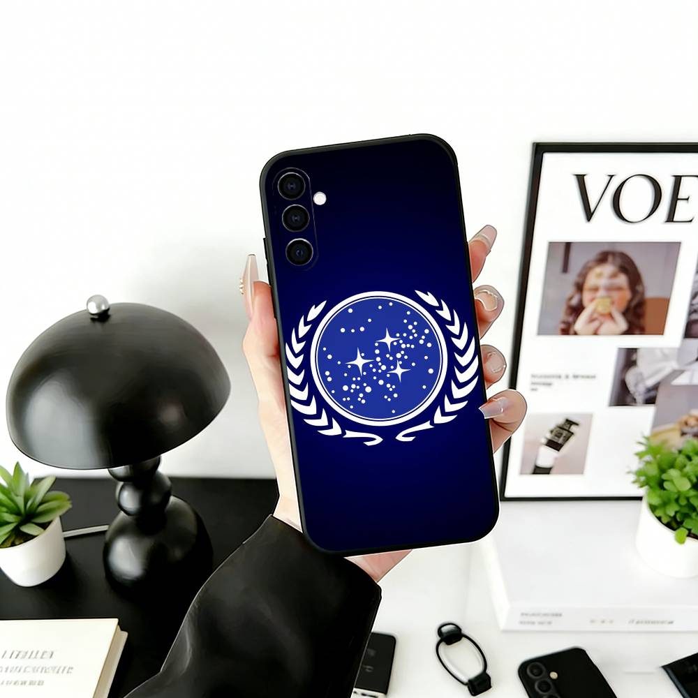 S-Trek Space Theme Phone Case For Samsung Galaxy A73,A72,A71,A70,A53,A52,A51,Others Soft Black Cover