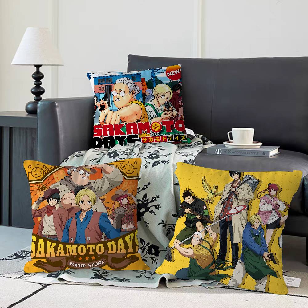 Anime S-Sakamoto-Days Kuddfodral Örngott Dekor Kuddvar Tryckt Kuddfodral För Soffa