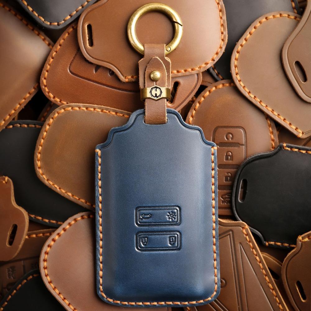 Vintage Leder Schlüsselhülle für Renault Kadjar Koleos Autoschlüsselanhänger Schutzhülle