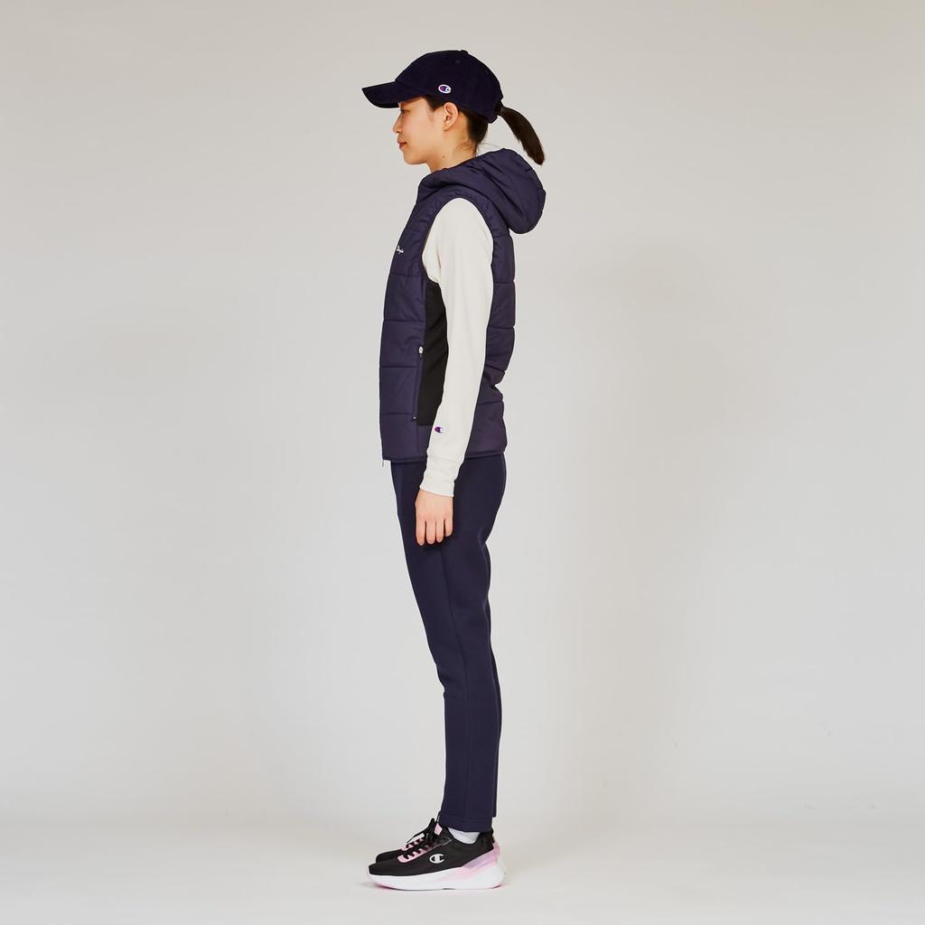 Outerwear Stretch Thermal Windproof Water Repellent Script Logo Zip Vest Golf Navy [Champion] Women's CW-AG606
